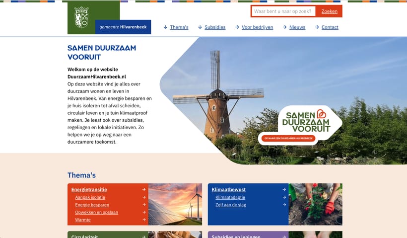 De website van Duurzaam Hilvarenbeek